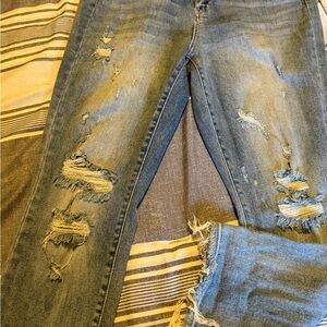 Judy Blue Distressed Light Blue Straight Fit Size 13/31